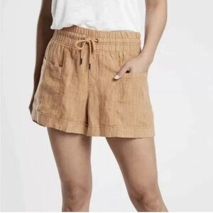 Athleta Cabo Linen Textured 4 Inch Inseam Shorts
